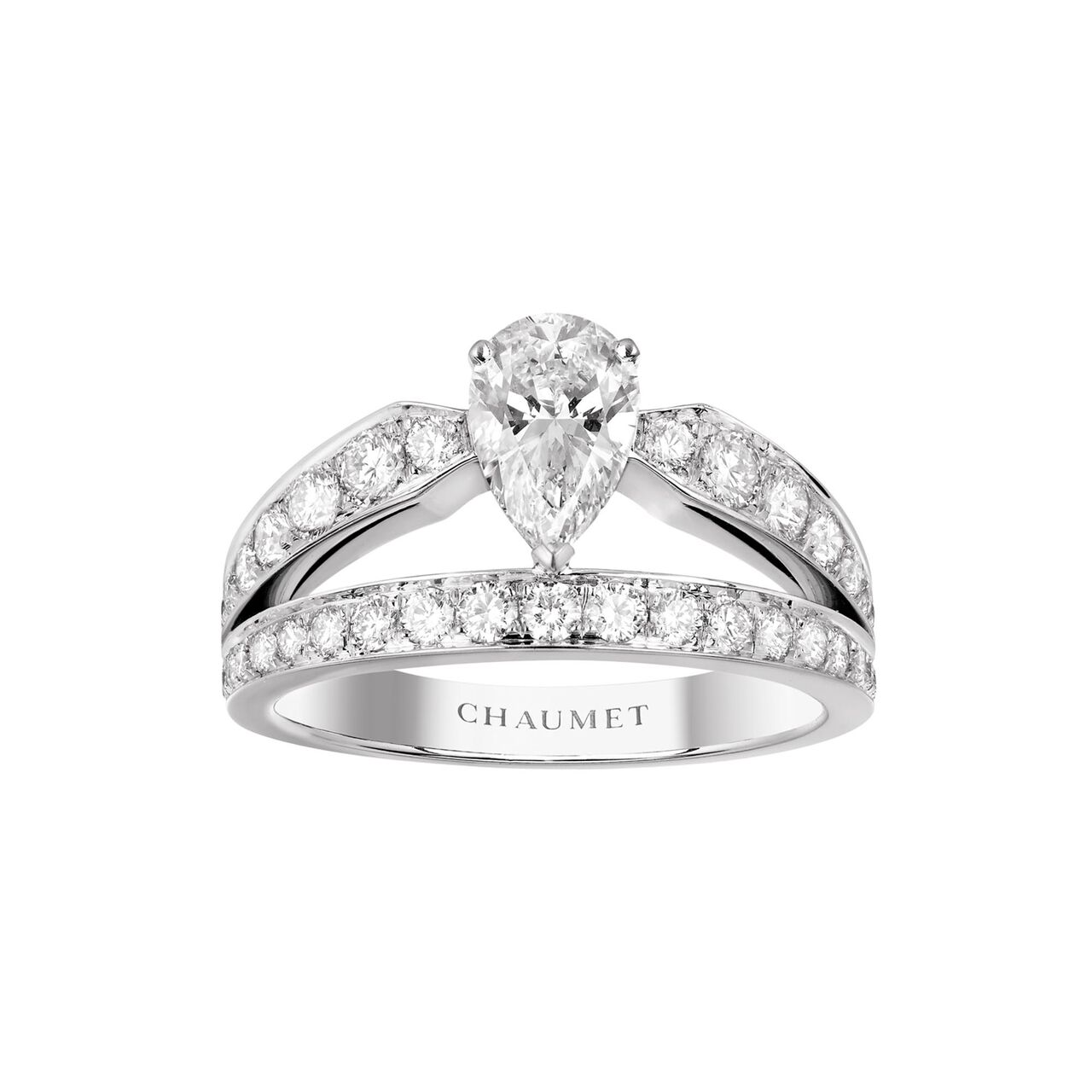 Chaumet Joséphine Aube Printanière White Gold Diamond Pavé Ring From .70 Carat image number 0