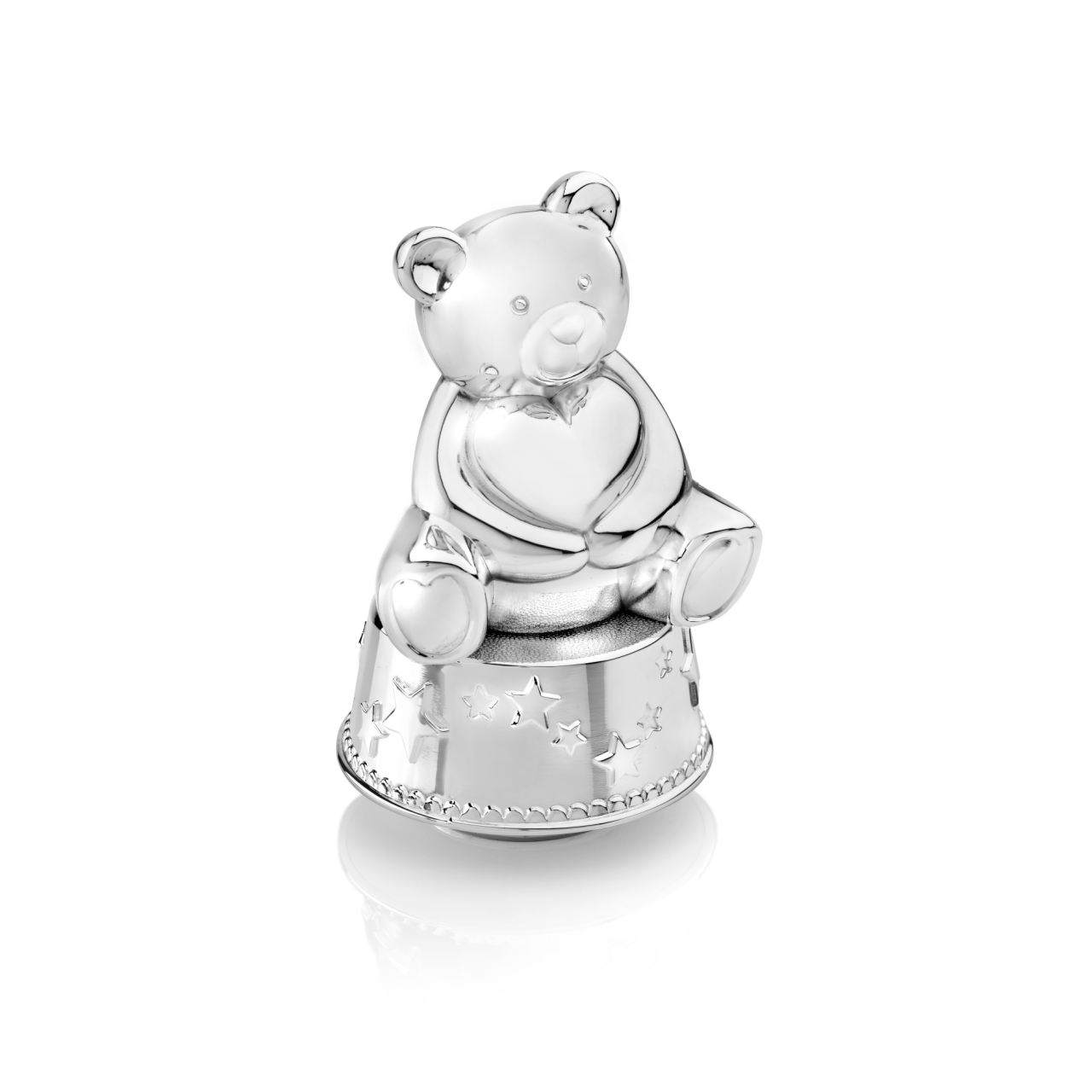 Silver Teddy Bear Coin Bank image number 0