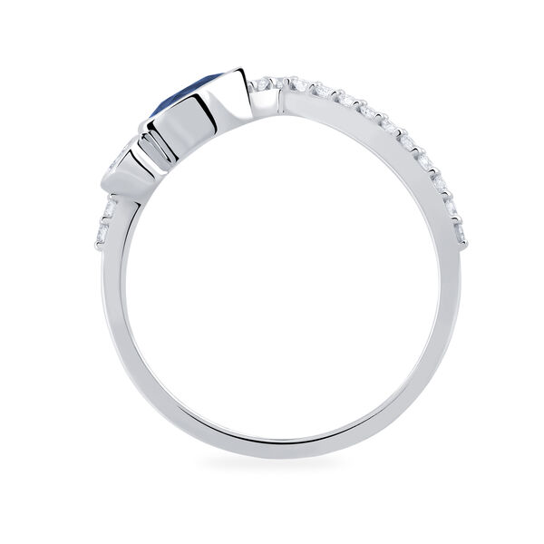 Bague chevron en saphir et diamants