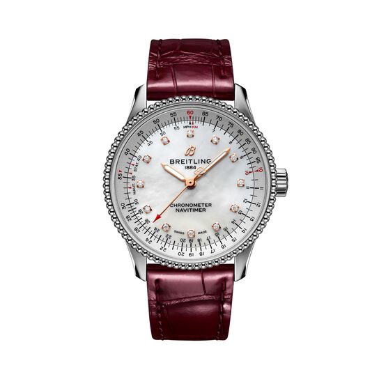breitling navitimer automatic 35 steel mother of pearl diamonds folding clasp a17395211a1p2 image number 0