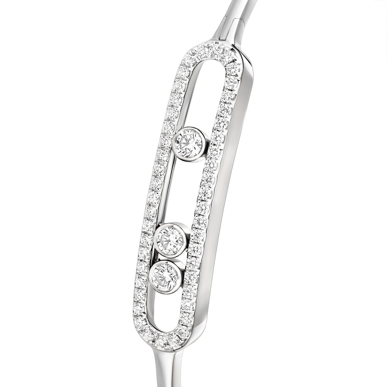 Messika Move Classic White Gold and Diamond Pav&eacute; Bangle image number 1