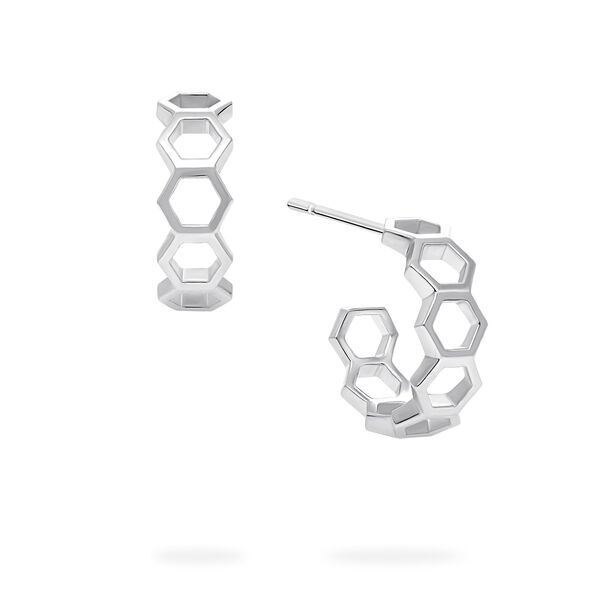 Sterling Silver Bee Chic 15 mm Hoop Earrings