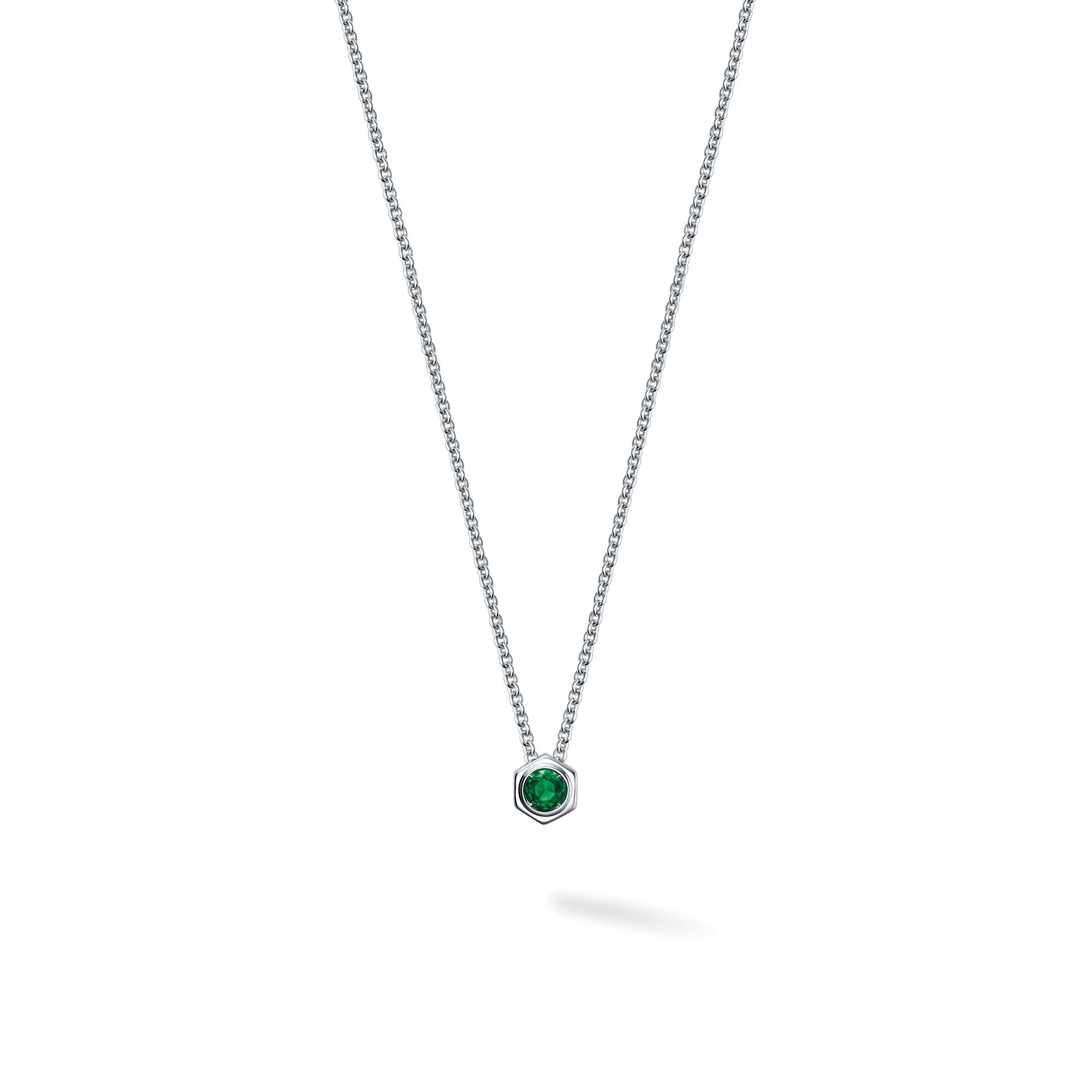 Emerald and Silver Necklace Birks Bee Chic