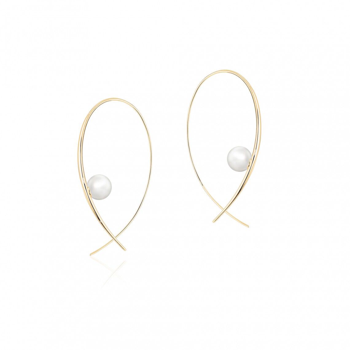 Gold hoops with pearls sales