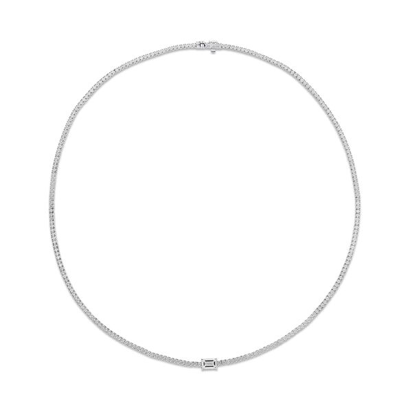 Collier en Or Blanc avec Diamants