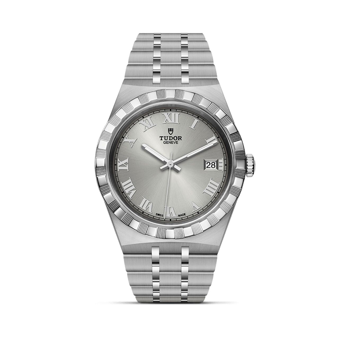 maison birks tudor royal 38 mm steel case silver dial steel bracelet m28500 0001 image number 0
