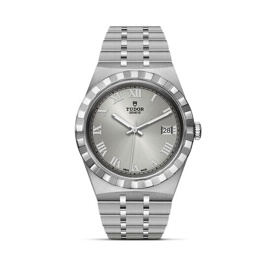 maison birks tudor royal 38 mm steel case silver dial steel bracelet m28500 0001 image number 0