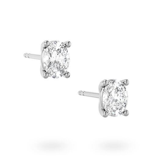 Birks Blue MD Boucles d'oreilles solitaires en diamant taille ovale image number 2