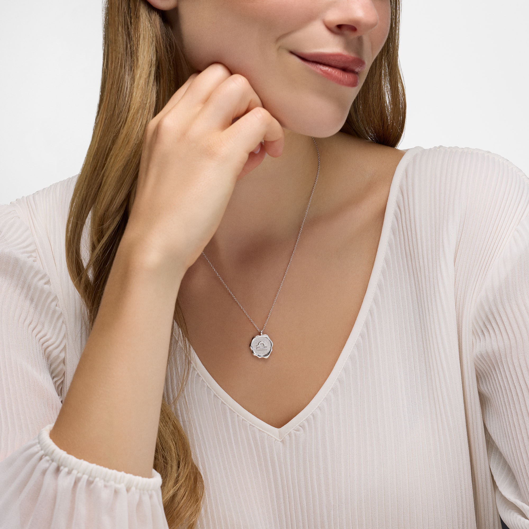 Zodiac Libra Pendant in Sterling Silver