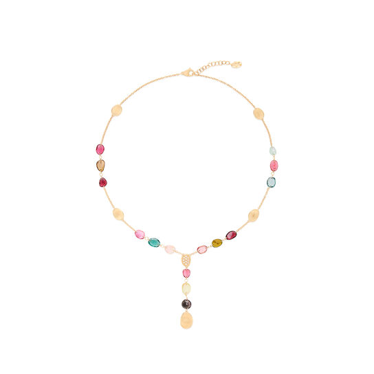 Lunaria Colour Yellow Gold, Diamond and Tourmaline Lariat Necklace image number 0