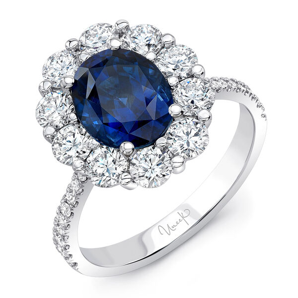 High Jewellery White Gold, Blue Sapphire and Diamond Pavé Ring