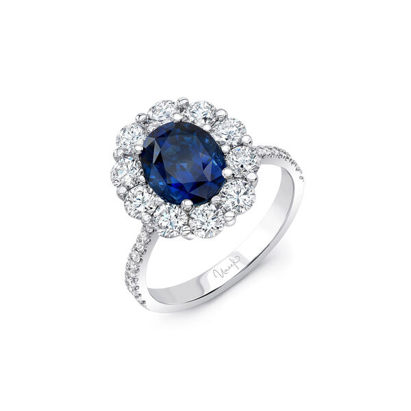 High Jewellery White Gold, Blue Sapphire and Diamond Pavé Ring