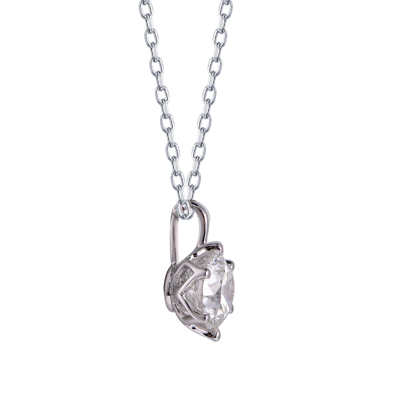 White Gold Diamond Pendant image number 1