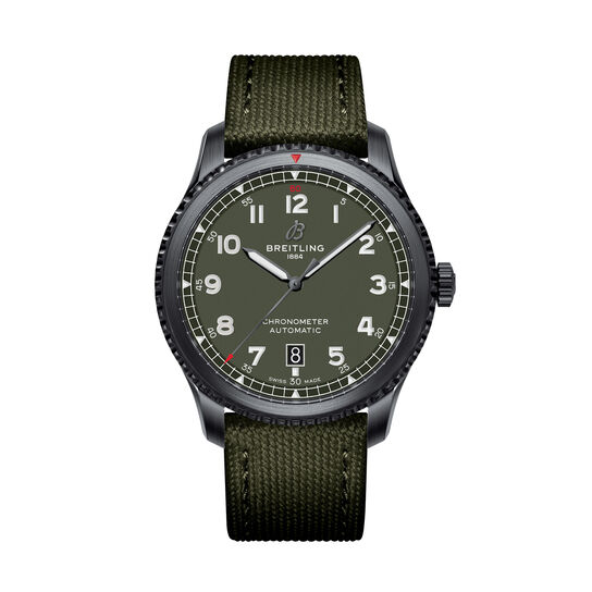 breitling aviator 8 automatic 41 black steel curtiss warhawk green tang type m173152a1l1x1 image number 0