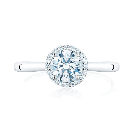 bijoux birks 1879 round solitaire diamond engagement ring with single halo image number 0
