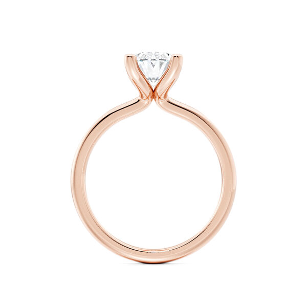 Oval-Cut Solitaire Diamond Engagement Ring in Rose Gold