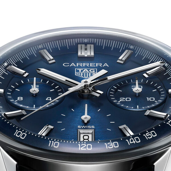 Carrera Glass Box 39 mm chronographe automatique en acier inoxydable