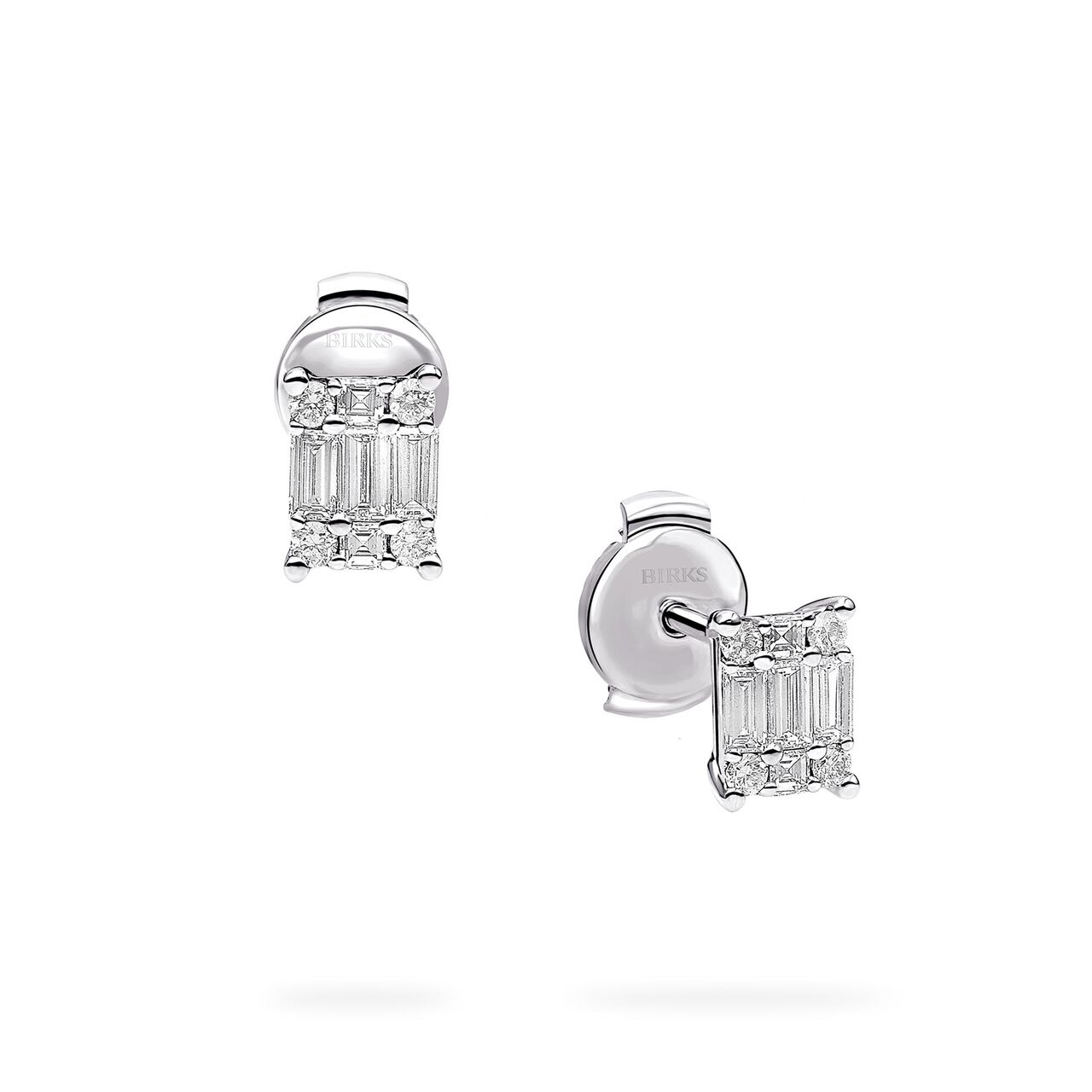 Birks Essentials Diamond Cluster Earrings in White Gold 450018642882 image number 0