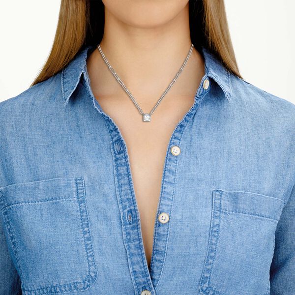 Le Cube Diamant Large White Gold Diamond Necklace