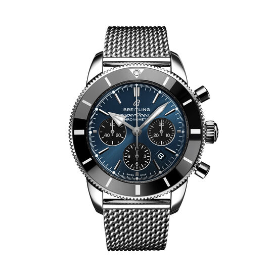 maison birks breitling superocean heritage b01 chronograph 44 steel blue and black ab0162121c1a1 image number 0