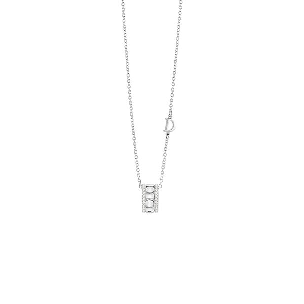 Pendentif Belle Époque Reel en or blanc et pavé de diamants