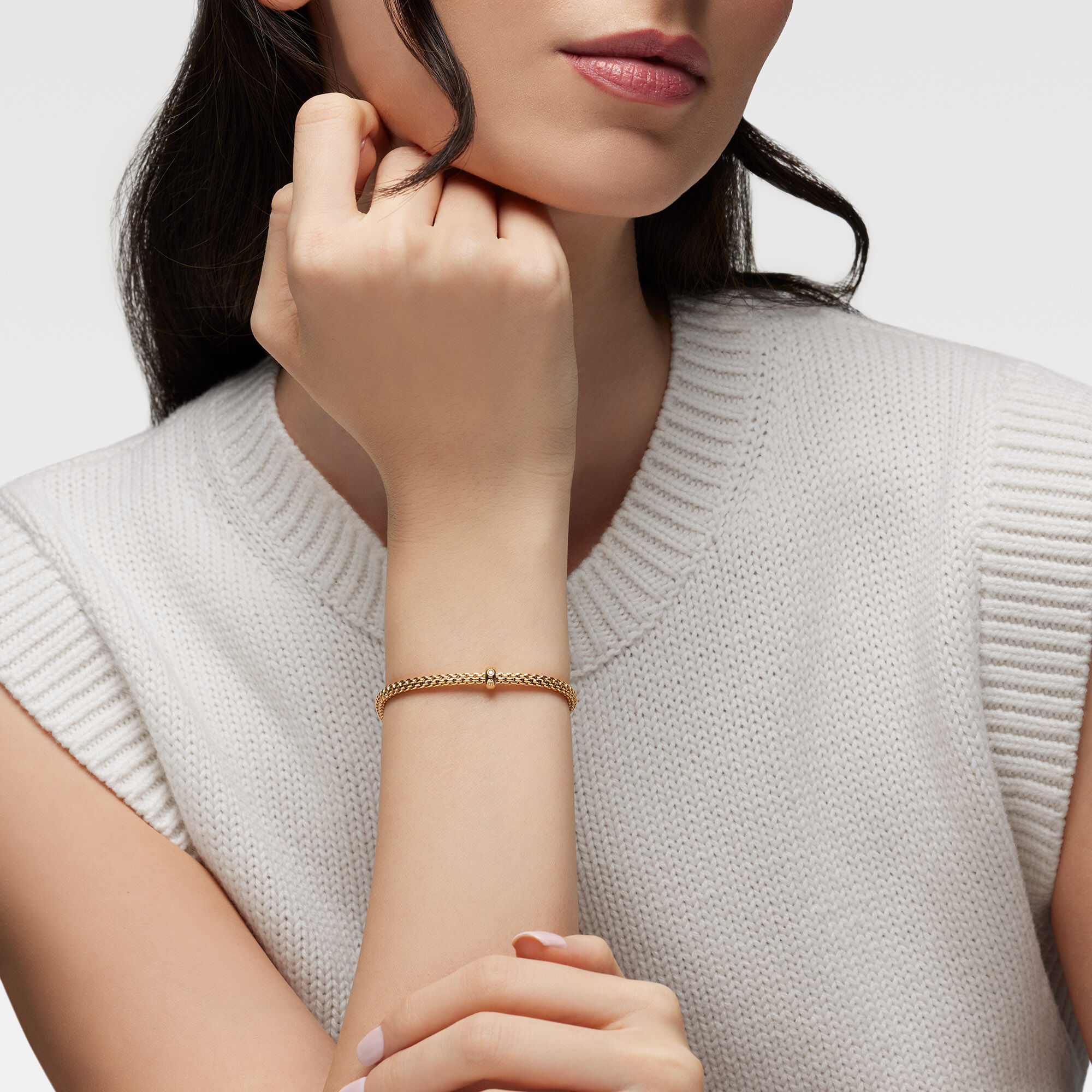 Solo Flex'it Yellow Gold and Diamond Bracelet