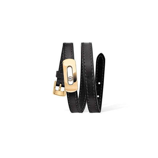 Messika Paris - My Move Yellow Gold Diamond Leather Bracelet image number 0