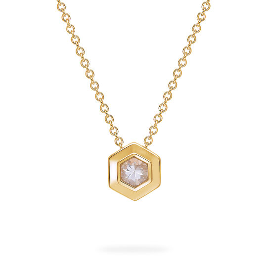Birks Bee Chic Yellow Gold Birthstone Pendant, White Quartz image number 0