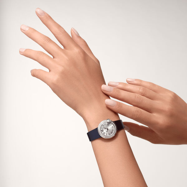 Ballon Blanc de Cartier 26 mm quartz en acier inoxydable et diamants