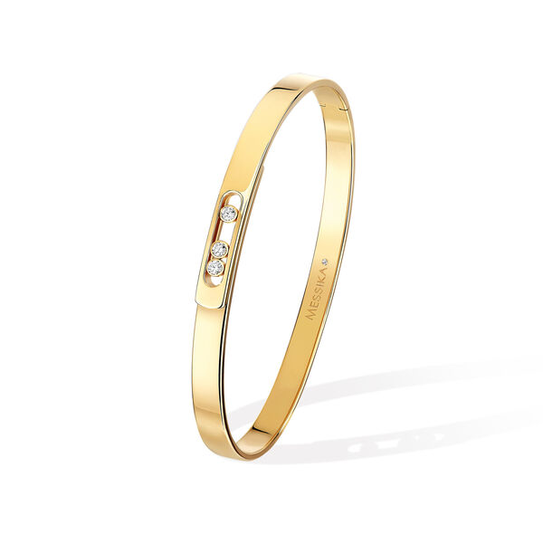 Bracelet jonc Move Noa en or jaune avec diamants, petit modèle