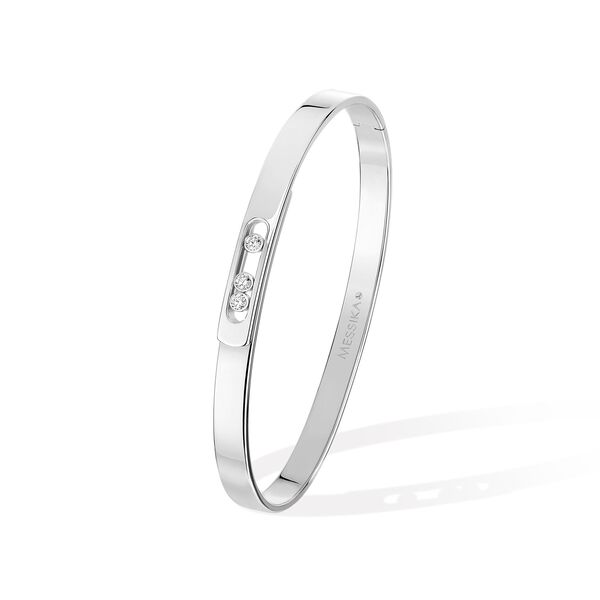 Move Noa Small White Gold and Diamond Bangle