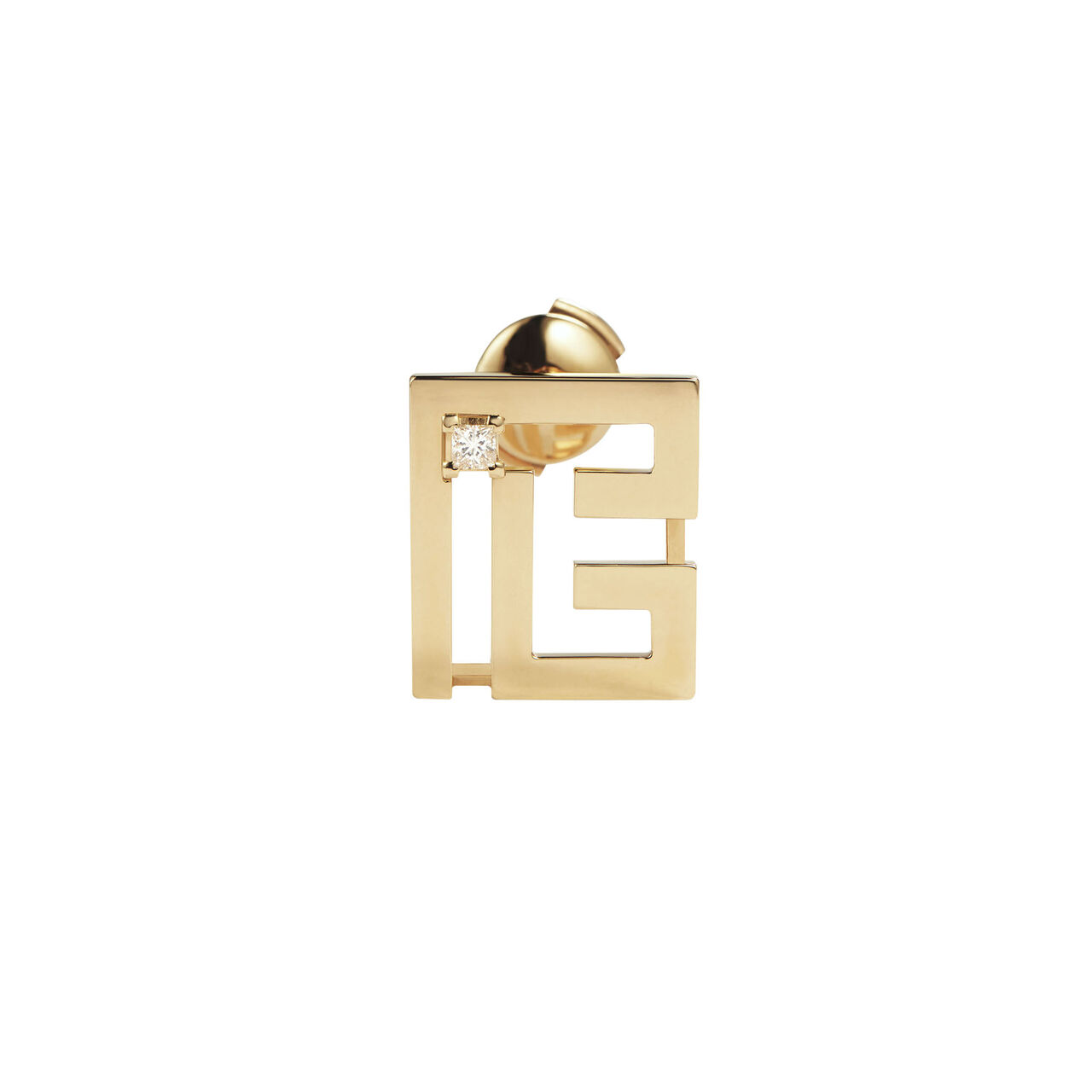Labyrinth PB Yellow Gold and Diamond Single Stud Earring image number 0