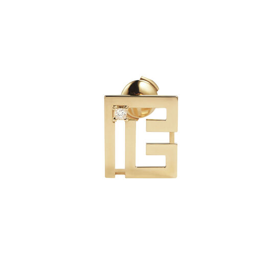 Labyrinth PB Yellow Gold and Diamond Single Stud Earring image number 0