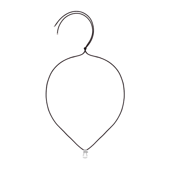 Force 10 Large White Gold and Satin Cord Pendant image number 1