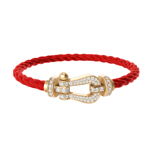 Force 10 Large Yellow Gold and Diamond Cable Bracelet