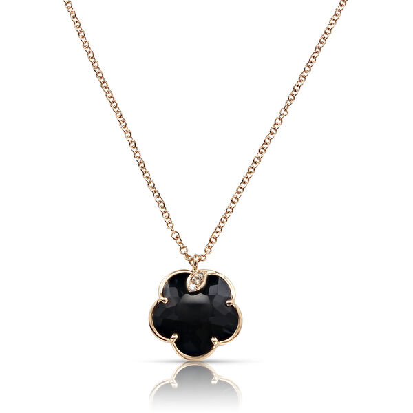 Pendentif Petit Joli en or rose avec onyx et diamants