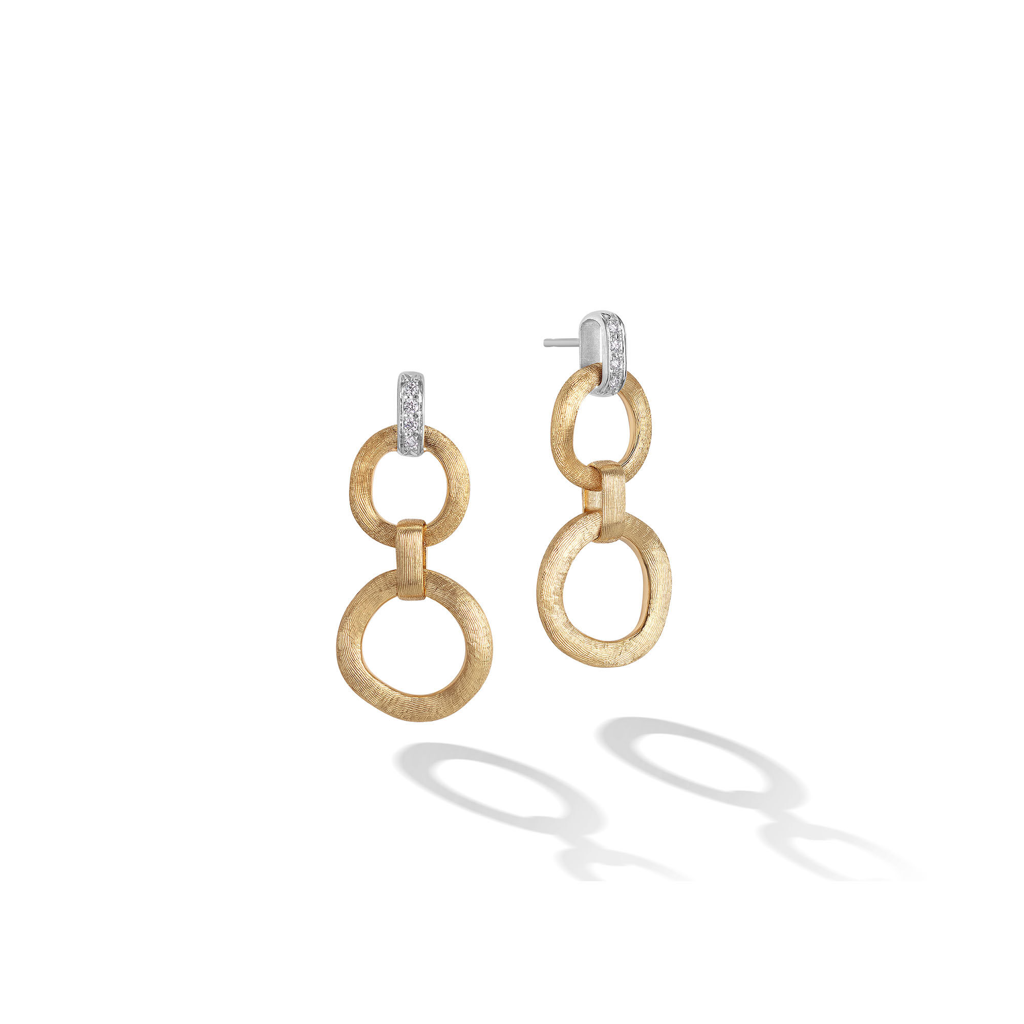 Jaipur Yellow Gold and Diamond Drop Earrings