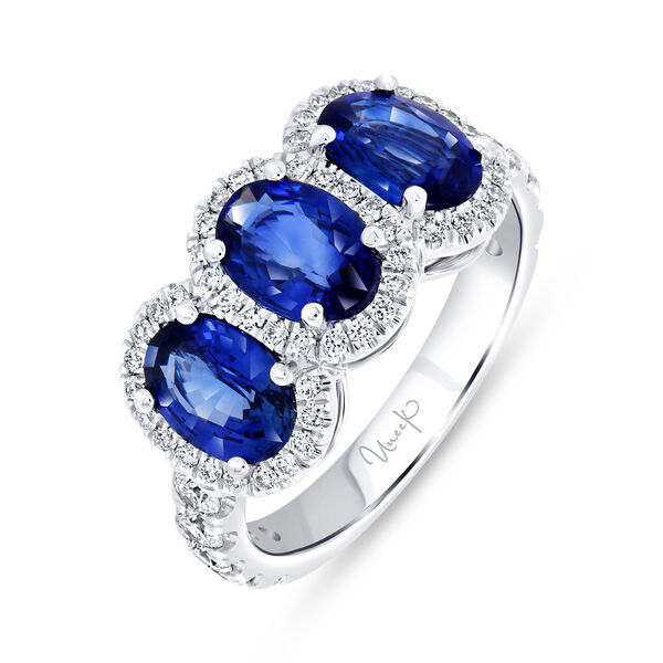 High Jewellery White Gold, Blue Sapphire and Diamond Pavé Ring