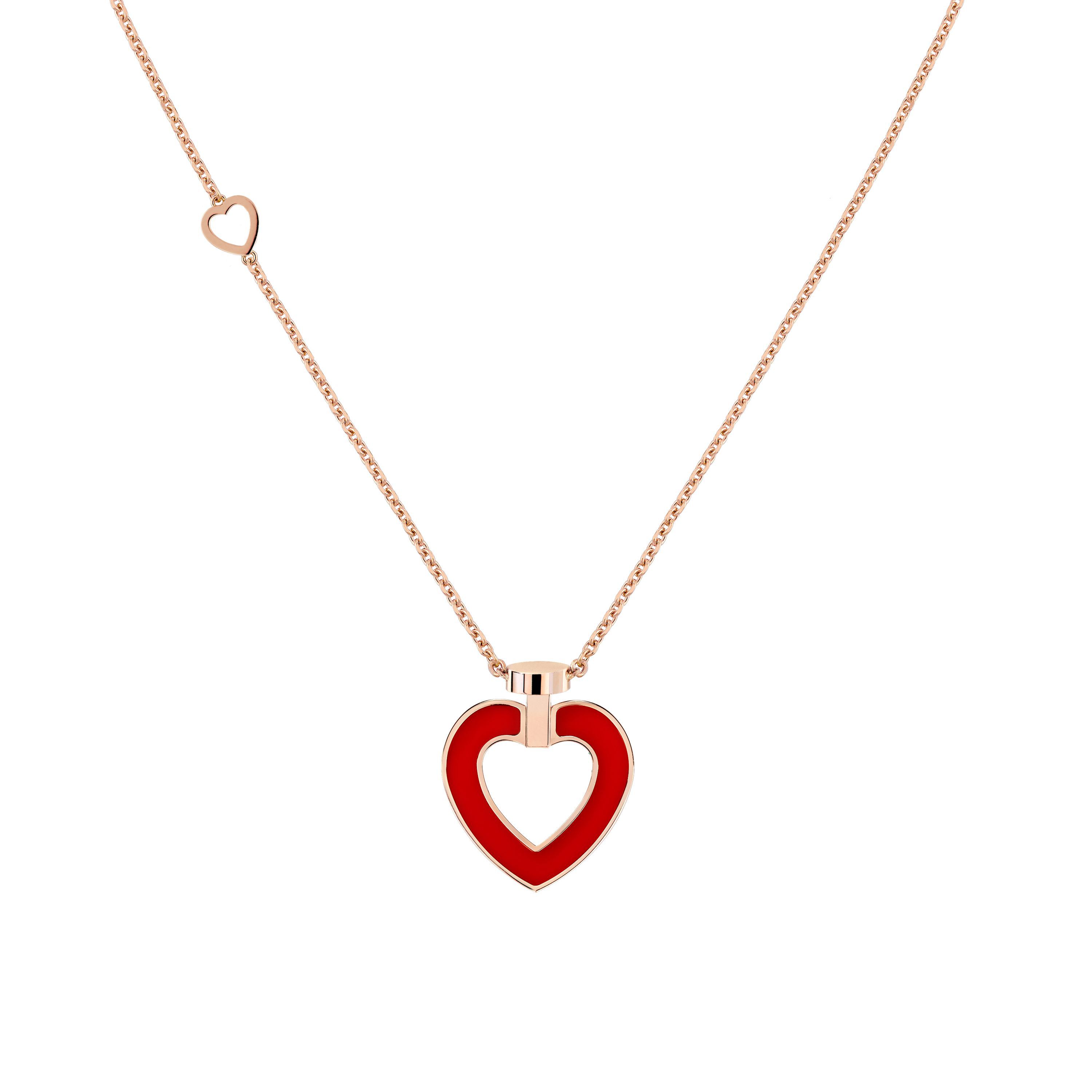 Pretty Woman Medium Rose Gold, Carnelian and and Diamond Heart Pendant