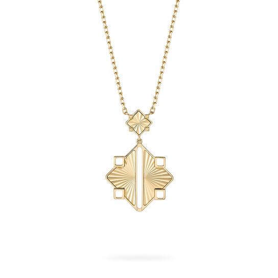 Guilloché Yellow Gold Drop Pendant image number 0
