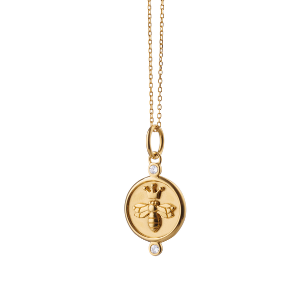 Pendentif abeille en or jaune et diamants