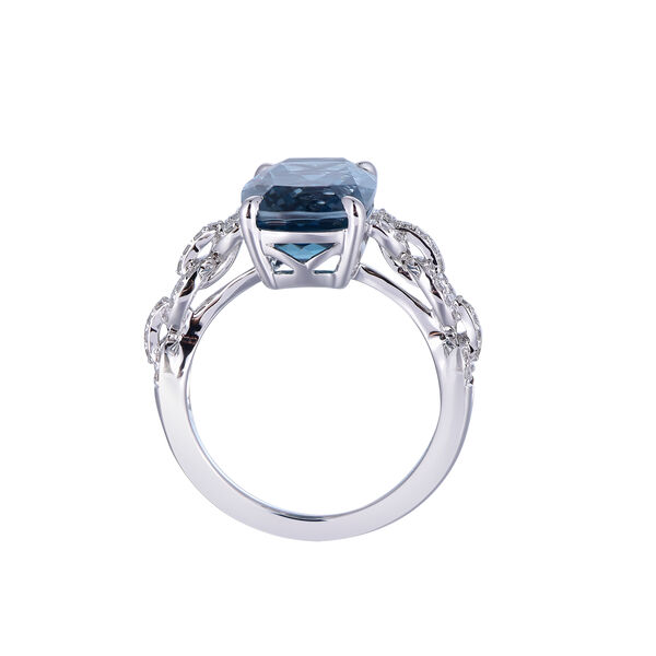 London Blue Topaz Ring in White Gold
