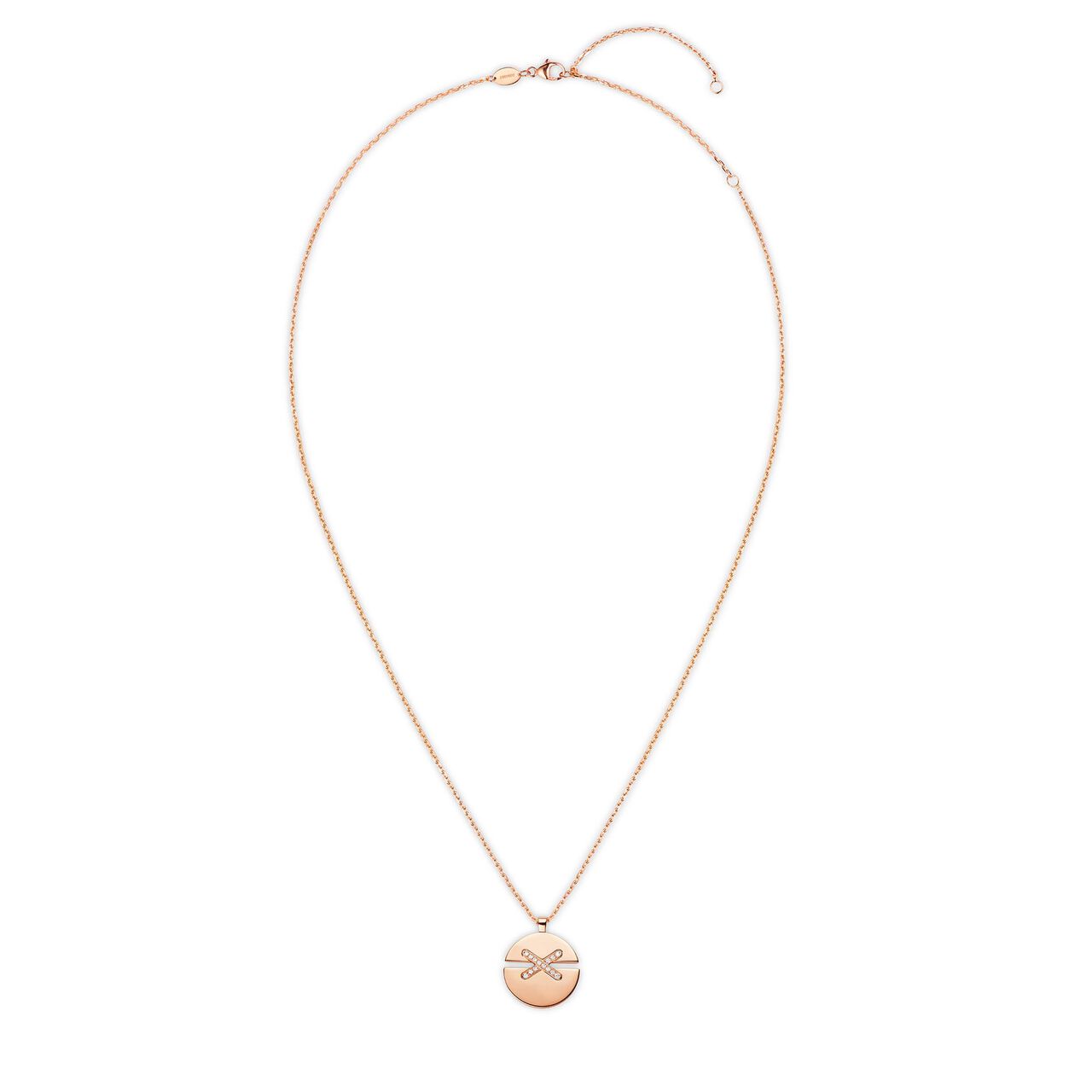 Jeux de Liens Harmony Medium Rose Gold Diamond Necklace image number 1