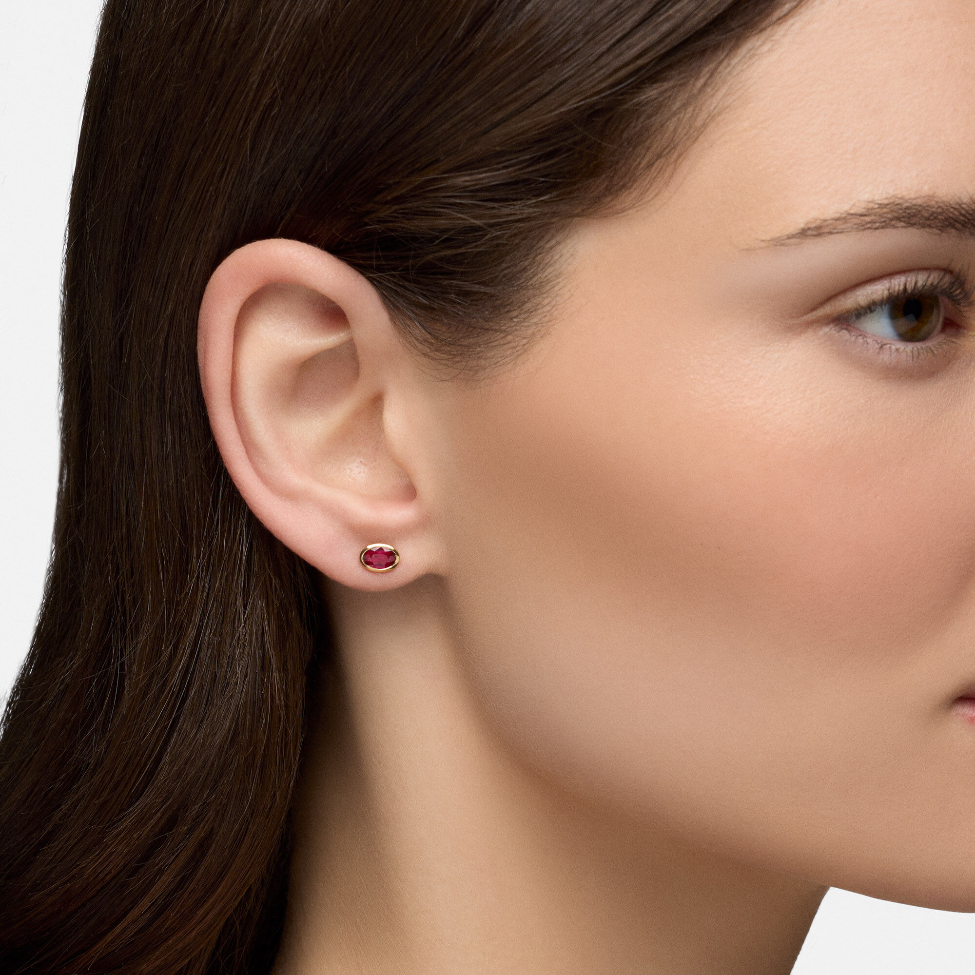 Yellow Gold Ruby Stud Earrings