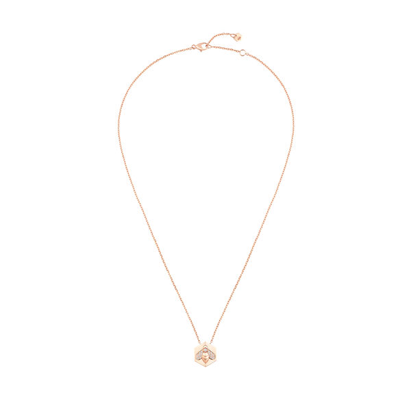 Médaillon abeille Bee de Chaumet en or rose avec pavé de diamants, moyen modèle