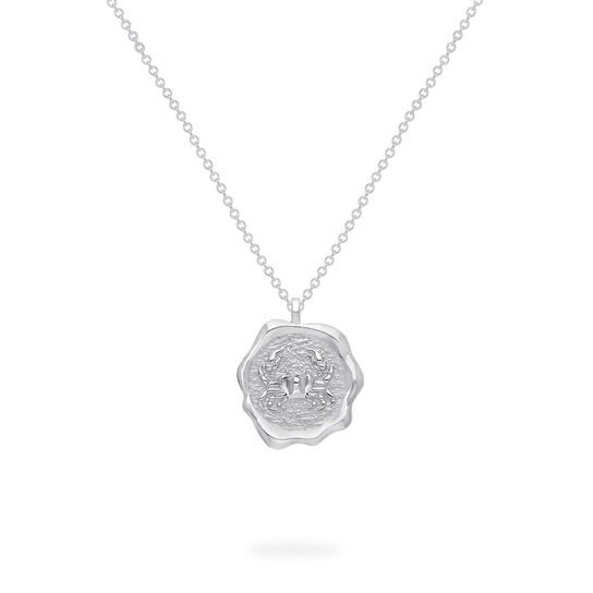 Cancer Zodiac Sign Silver Pendant Front image number 0