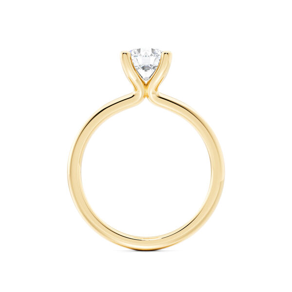 Round-Cut Solitaire Diamond Engagement Ring in Yellow Gold