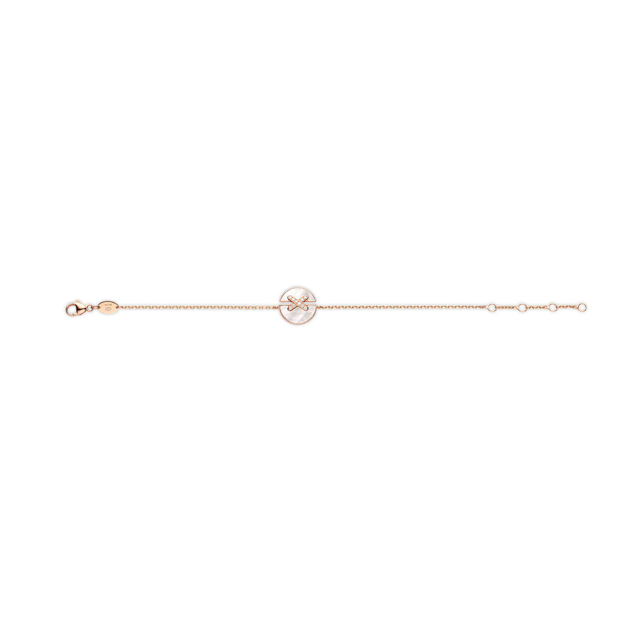 Bracelet Jeux de Liens Harmony en or rose et nacre avec diamants image number 1