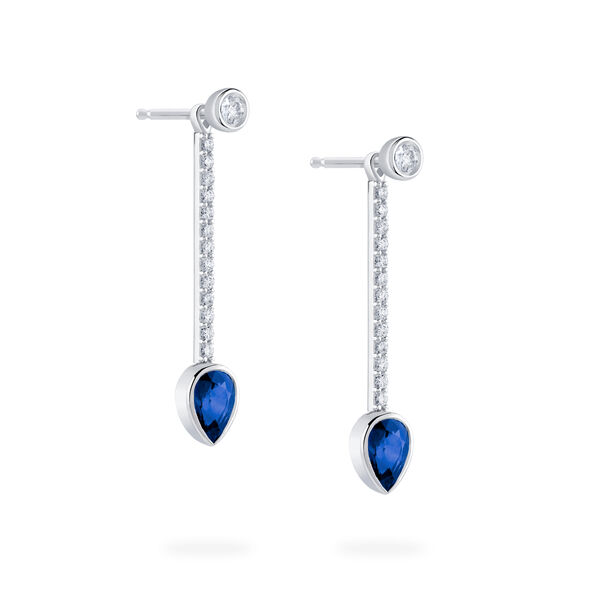 Boucles d'oreilles pendantes en saphir et diamants
