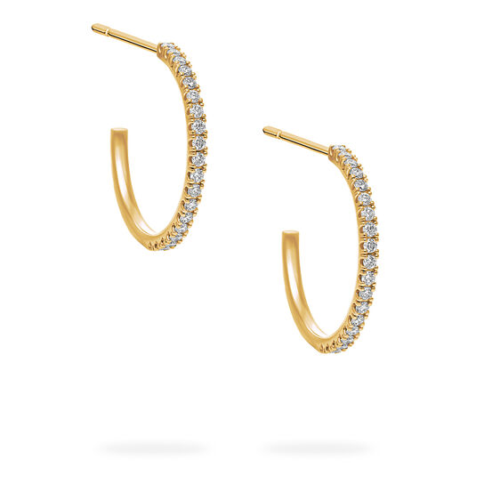 Birks Iconic Boucles d&rsquo;oreilles anneaux Ros&eacute;e du Matin en or jaune 18 mm image number 3